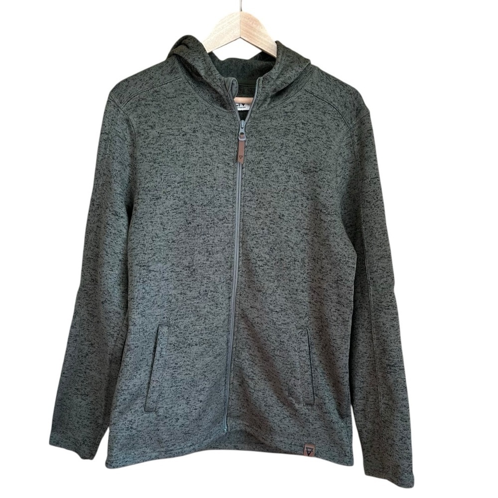 LIV Outdoor Men's Full Zip Sweater  Fleece Hoodie Olive Green Deep Depths Sz Med